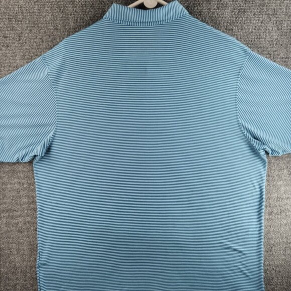 Peter Millar Seaside Polo Shirt Striped Blue XL Stretch Golf Short Sleeve Adult - Picture 10 of 11
